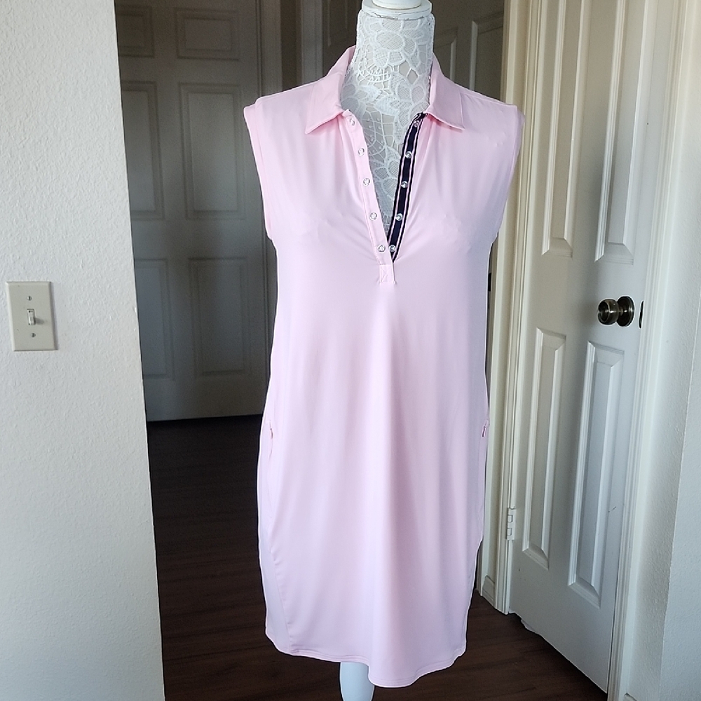 ANATOMIE Pink‎ Sleeveless Golf Tennis Athleisure Dress Size Large Made In Italy